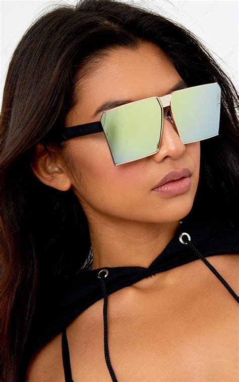 large oversized square sunglasses.